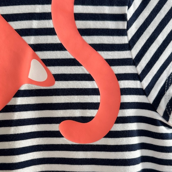 Lands' End Girl’s Navy and Coral Cat Graphic Tee - Picture 4 of 7